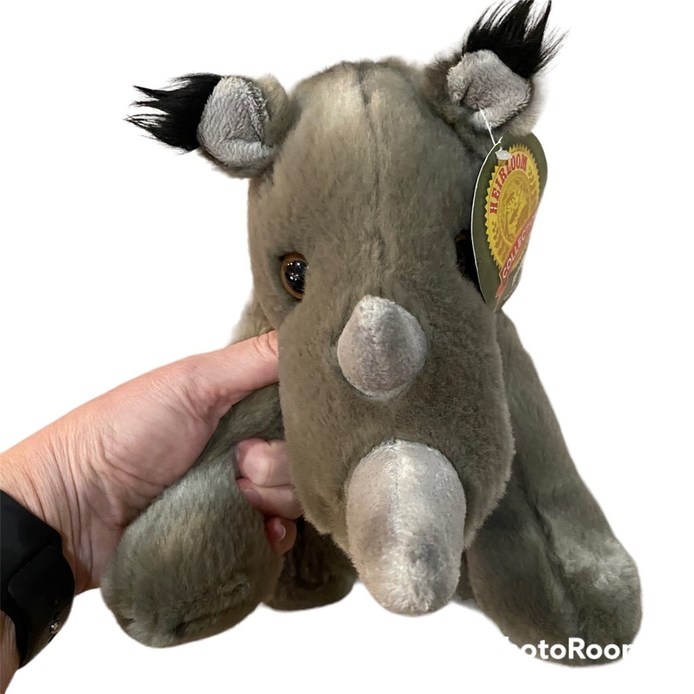 Adventure Planet Rhinoceros Plush Stuffed Animal - Gray -‎ 10" - NWT